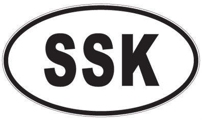 SSK - 3 Letter Initials Oval Magnet