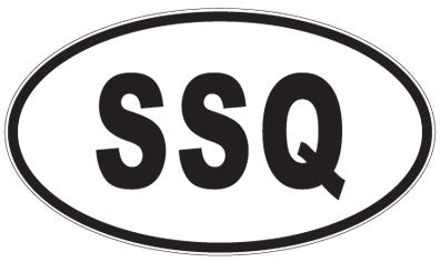 SSQ - 3 Letter Initials Oval Magnet