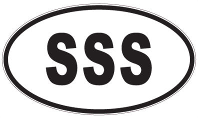 SSS - 3 Letter Initials Oval Magnet