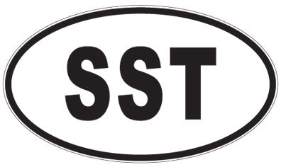 SST - 3 Letter Initials Oval Magnet