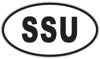 SSU - 3 Letter Initials Oval Magnet
