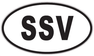 SSV - 3 Letter Initials Oval Magnet