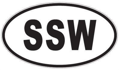 SSW - 3 Letter Initials Oval Magnet