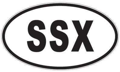 SSX - 3 Letter Initials Oval Magnet