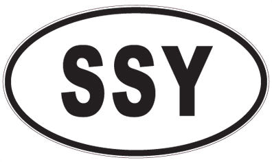 SSY - 3 Letter Initials Oval Magnet