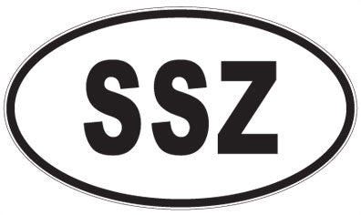 SSZ - 3 Letter Initials Oval Magnet