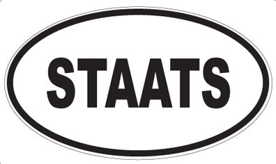 STAATS - Oval Sticker