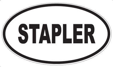 STAPLER - Oval Sticker
