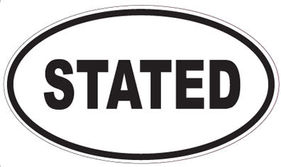 STATED - Oval Sticker