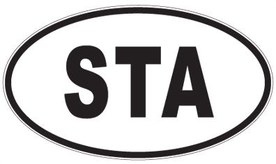 STA - 3 Letter Initials Oval Magnet