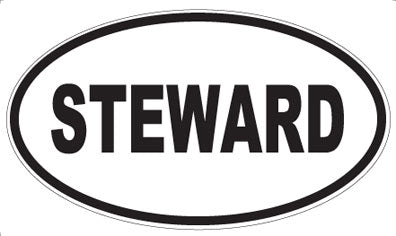 STEWARD - Oval Sticker