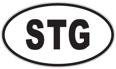 STG - 3 Letter Initials Oval Magnet