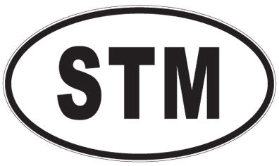STM - 3 Letter Initials Oval Magnet