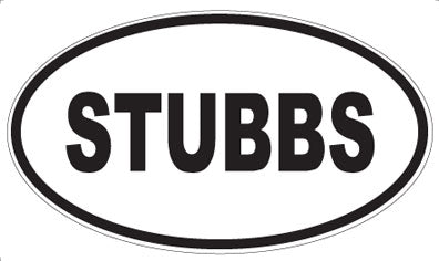 STUBBS - Oval Sticker