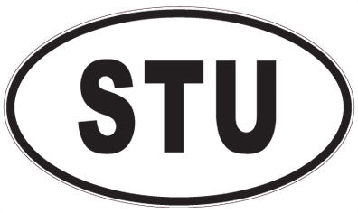 STU - 3 Letter Initials Oval Magnet