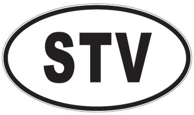 STV - 3 Letter Initials Oval Sticker