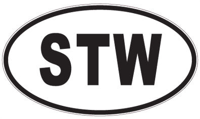 STW - 3 Letter Initials Oval Magnet