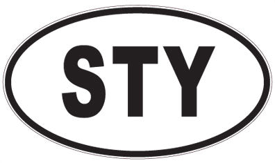 STY - 3 Letter Initials Oval Magnet