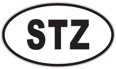 STZ - 3 Letter Initials Oval Magnet
