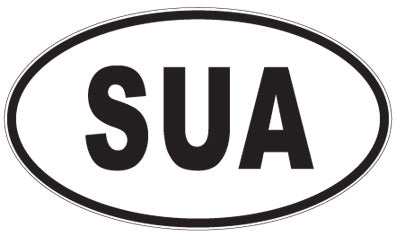 SUA - 3 Letter Initials Oval Magnet