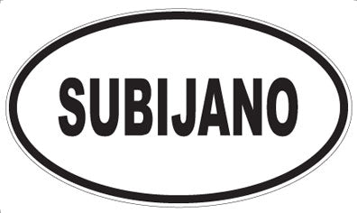 SUBIJANO - Oval Sticker