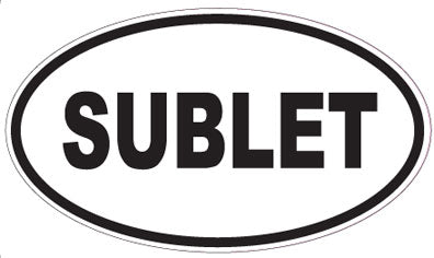 SUBLET - Oval Sticker