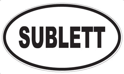 SUBLETT - Oval Sticker