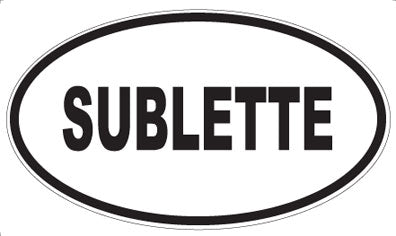 SUBLETTE - Oval Sticker