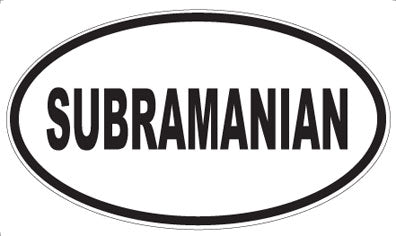 SUBRAMANIAN - Oval Sticker