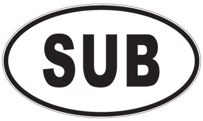 SUB - 3 Letter Initials Oval Magnet