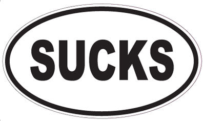 SUCKS - Oval Magnet