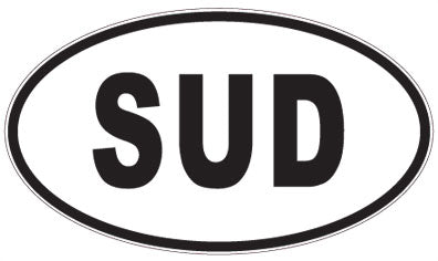 SUD - 3 Letter Initials Oval Magnet