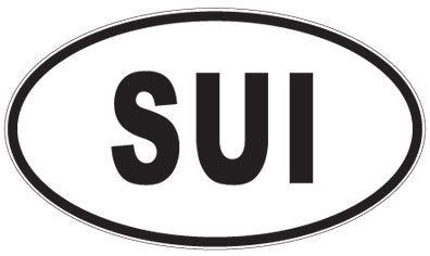 SUI - 3 Letter Initials Oval Magnet