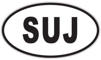 SUJ - 3 Letter Initials Oval Magnet
