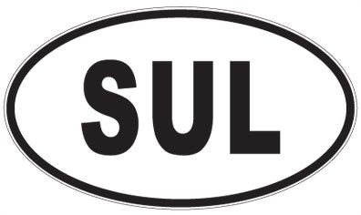 SUL - 3 Letter Initials Oval Magnet