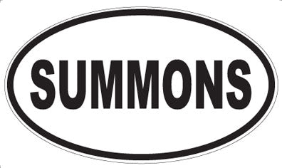 SUMMONS - Oval Sticker