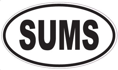 SUMS - Oval Sticker
