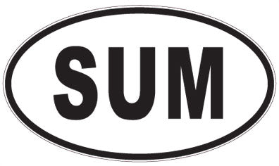 SUM - 3 Letter Initials Oval Magnet