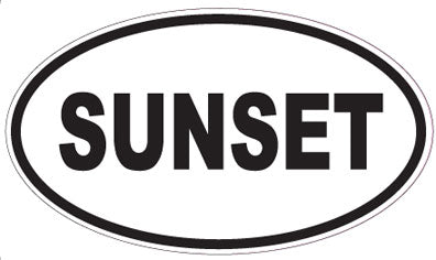 SUNSET - Oval Sticker