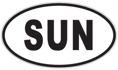 SUN - 3 Letter Initials Oval Magnet