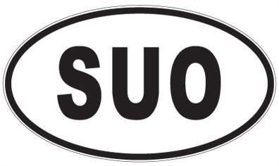 SUO - 3 Letter Initials Oval Magnet