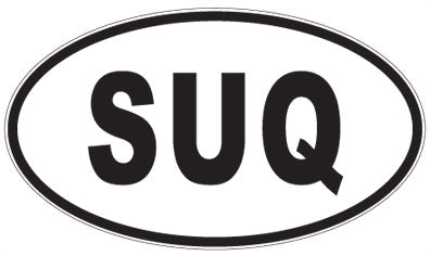SUQ - 3 Letter Initials Oval Magnet