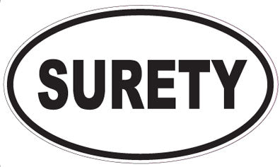 SURETY - Oval Sticker