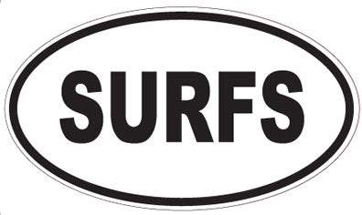 SURFS - Oval Sticker
