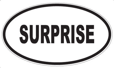 SURPRISE - Oval Sticker