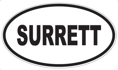 SURRETT - Oval Sticker