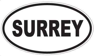 SURREY - Oval Sticker