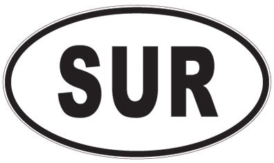 SUR - 3 Letter Initials Oval Magnet