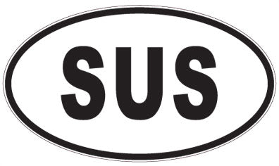 SUS - 3 Letter Initials Oval Magnet