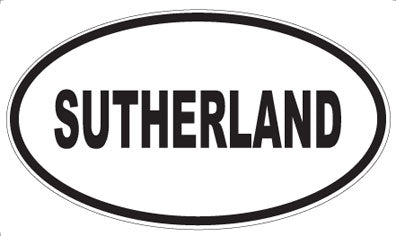 SUTHERLAND - Oval Sticker